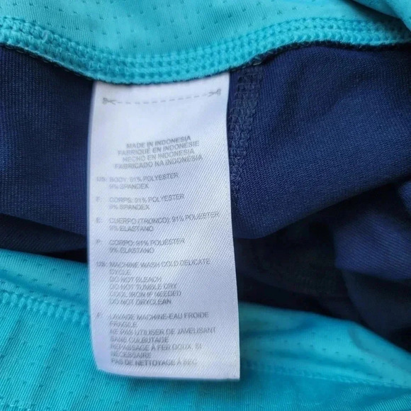 Adidas Climate Women's Medium Yoga Pants Blue Navy Three Stripes Crop Stretch M - Picture 9 of 11